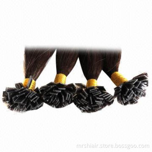 Dark Brown Hot Fusion Flat Indian Remy Hair Extension, 0.75g, 50 Pieces/Pack/1 * 0.8cm Tip Wholesale
